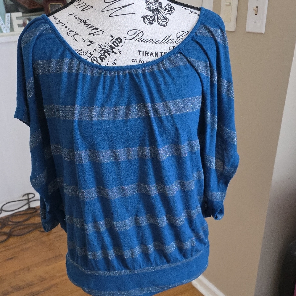 3/$20 Express Blue and Gray Knit Top